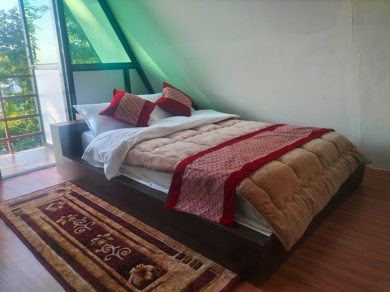 Inside one of the cottages